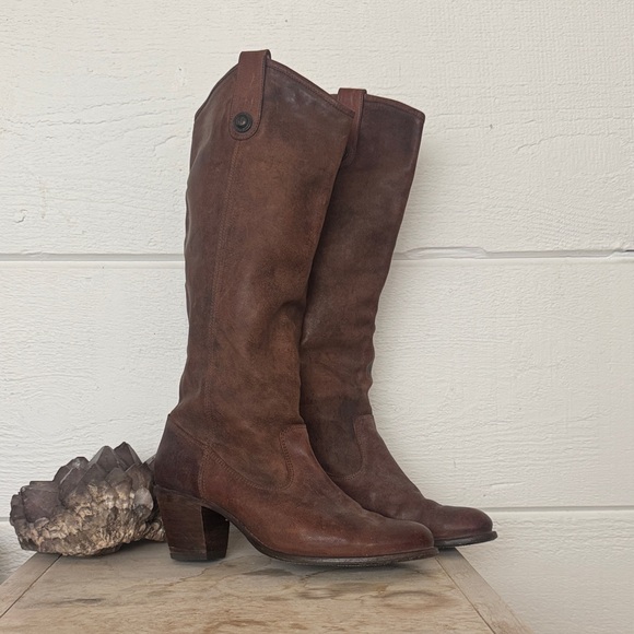 Frye Shoes - Frye Dark Brown Heeled Boots